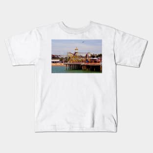 Clacton On Sea Pier And Beach Essex UK Kids T-Shirt